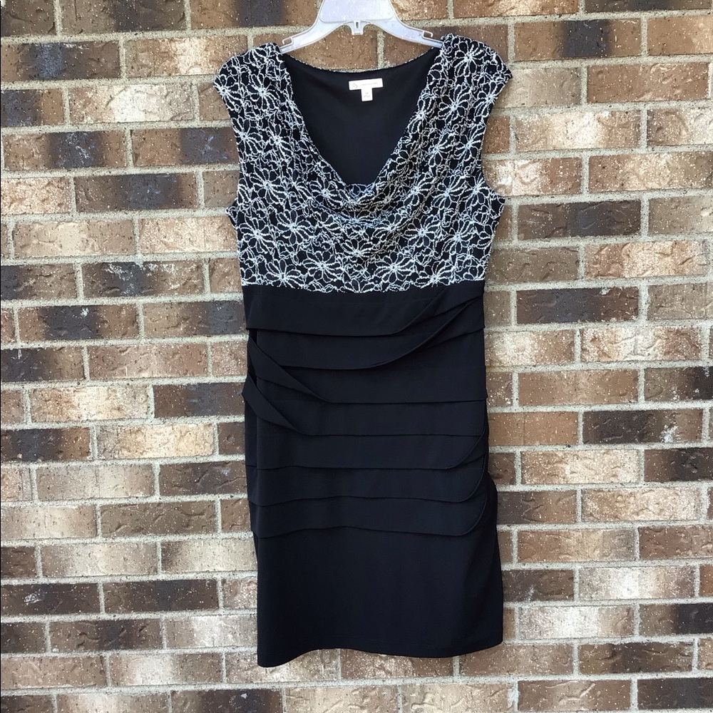 Established 1962 black & white sleeveless dress, Sz. 14